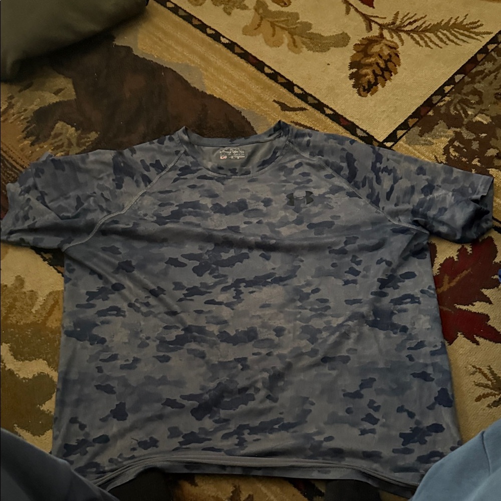 Under Armour Men's Short Sleeve Blue Camo Tee